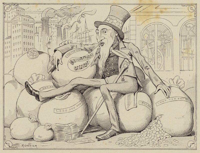 Onkel Sam (litho) af Henri Bonaventure (after) Monnier