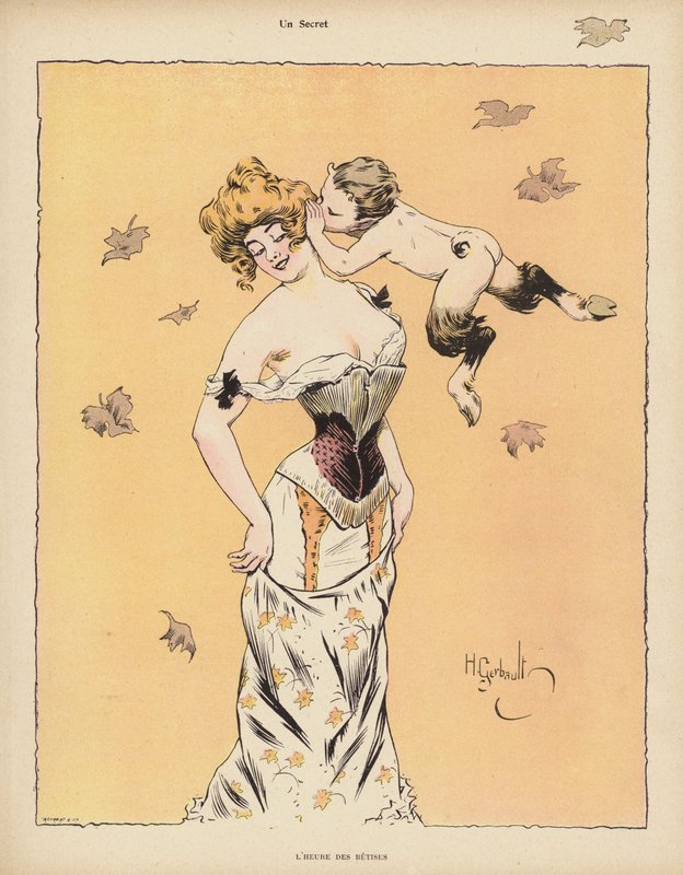 En hemmelighed (farve litho) af Henri Gerbault