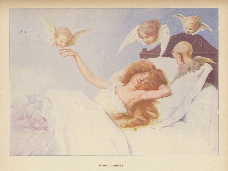 Dream of Love (farve litho) af Henri Gerbault