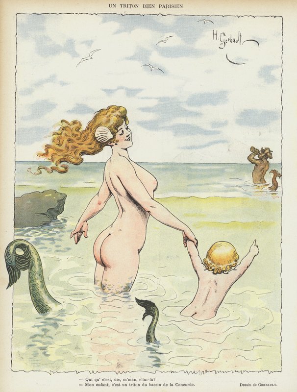 Illustration til Le Rire (farve litho) af Henri Gerbault
