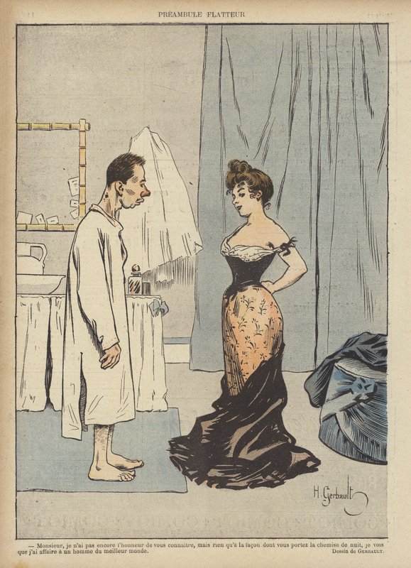 Illustration til Le Rire (farve litho) af Henri Gerbault