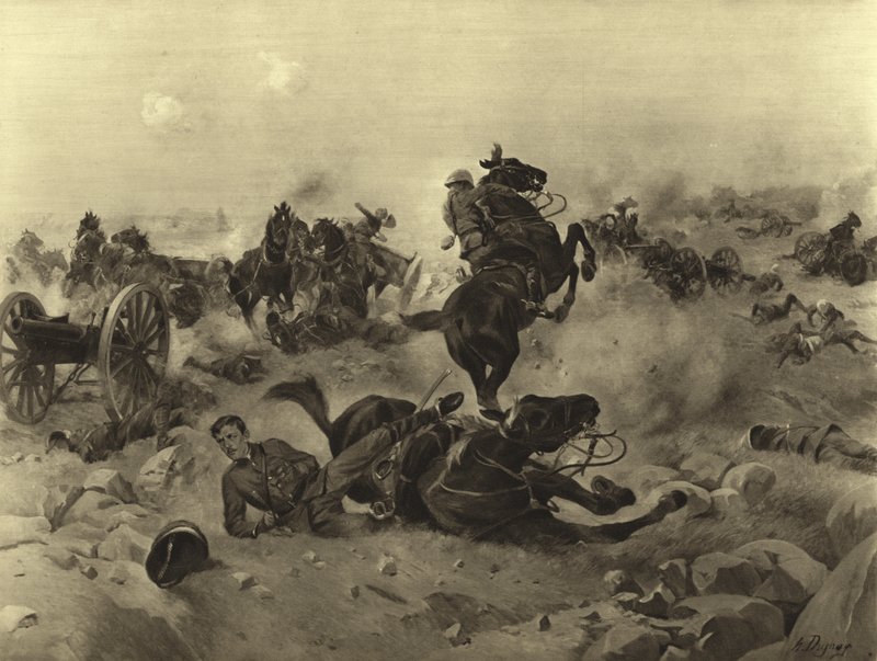 Slaget ved Colenso, 1899 (dybtryk) af Henri-Louis Dupray