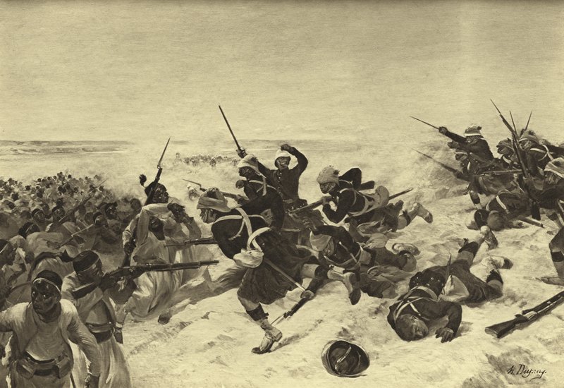 Slaget ved Tel el-Kebir, 1882 (dybtryk) af Henri Louis Dupray