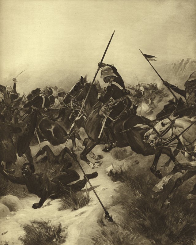 Slaget ved Ulundi, 1879 (dybtryk) af Henri Louis Dupray