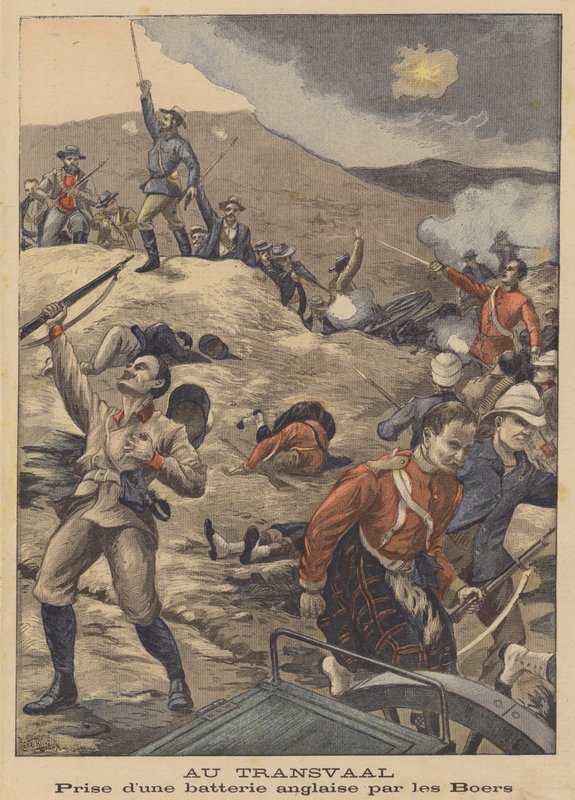 Tilfangetagelse af et britisk kanonbatteri af boerne i Sydafrika af Henri Rudaux