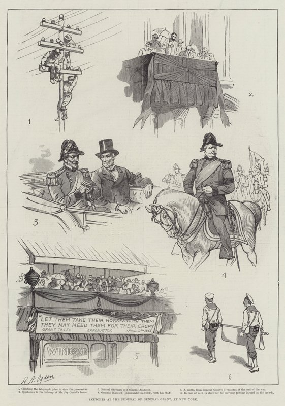 Skitser ved general Grants begravelse i New York af Henry Alexander Ogden