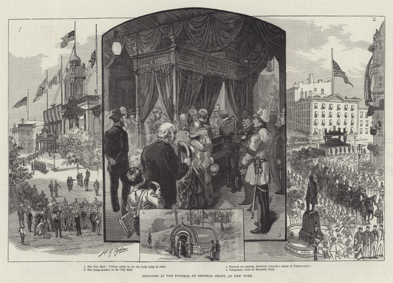Skitser ved begravelsen af General Grant i New York af Henry Alexander Ogden