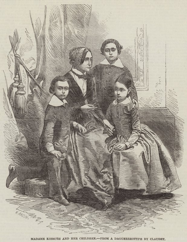 Madame Kossuth og hendes børn af Henry Anelay