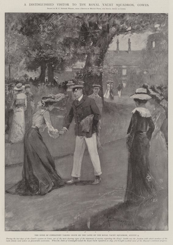 En fremtrædende gæst til Royal Yacht Squadron, Cowes af Henry Charles Seppings Wright