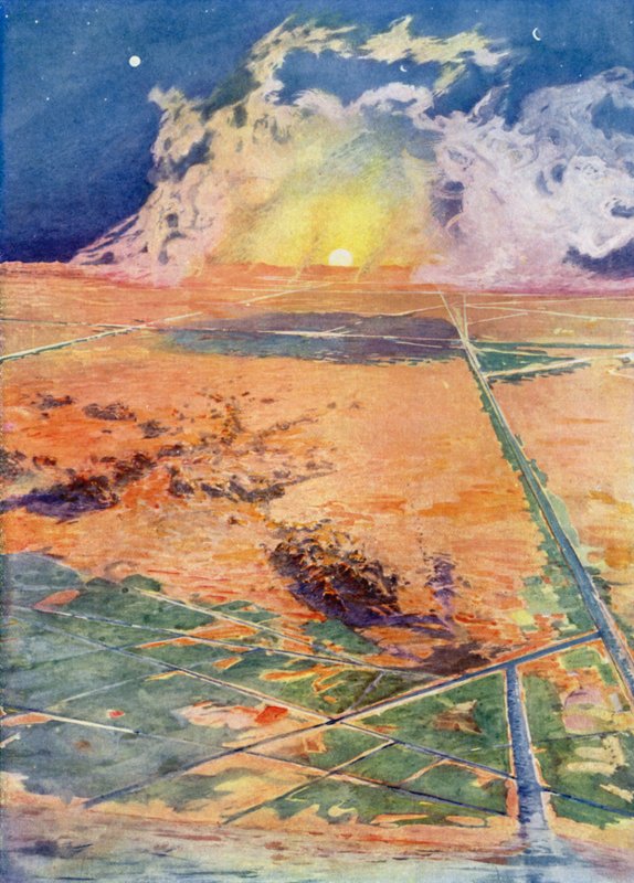 Et ideelt landskab på Mars ifølge professor Lowell af Henry Charles Seppings Wright