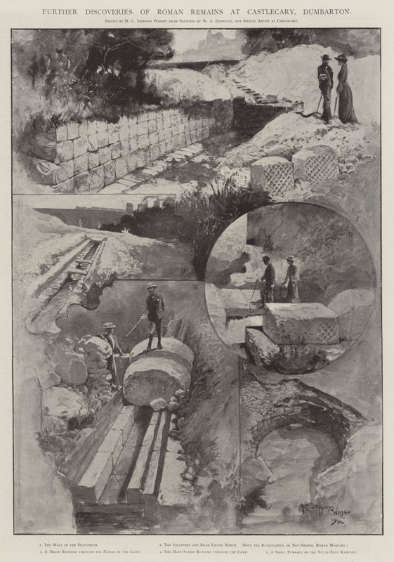 Yderligere opdagelser af romerske rester i Castlecary, Dumbarton af Henry Charles Seppings Wright