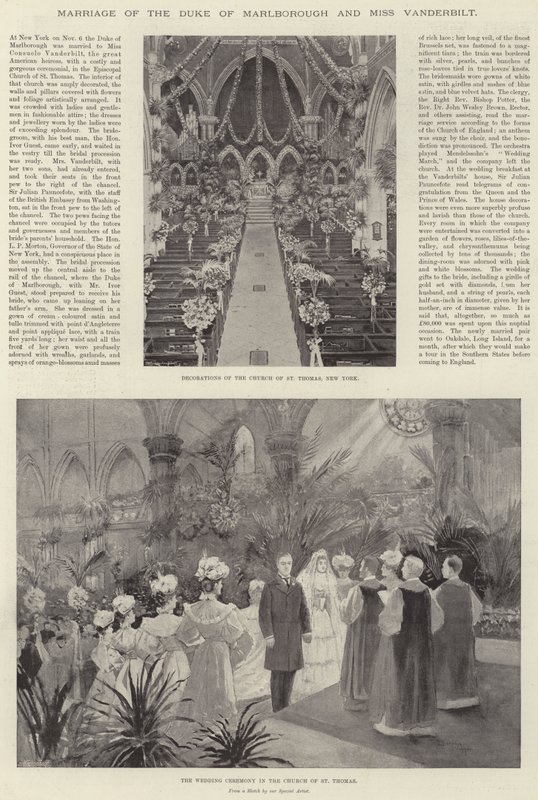 Ægteskab mellem hertugen af Marlborough og frøken Vanderbilt af Henry Charles Seppings Wright
