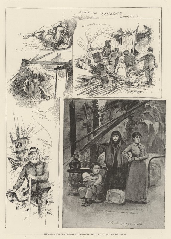 Skitser efter cyklonen i Louisville, Kentucky af Henry Charles Seppings Wright