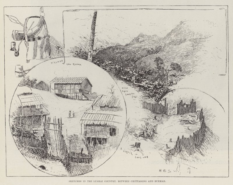 Skitser i Lushai-landet mellem Chittagong og Burmah af Henry Charles Seppings Wright