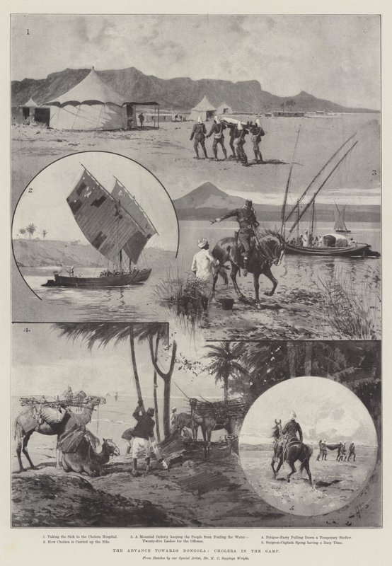 Fremrykningen mod Dongola, Kolera i lejren af Henry Charles Seppings Wright