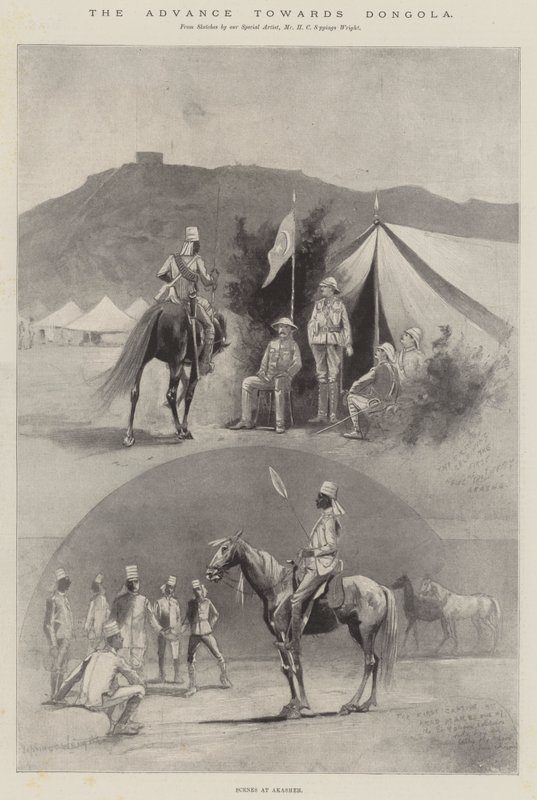 Fremrykningen mod Dongola, scener ved Akasheh af Henry Charles Seppings Wright