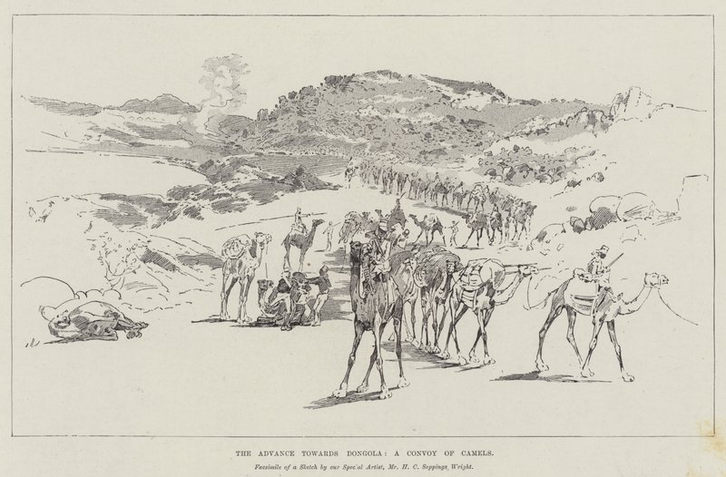 Fremrykning mod Dongola, en kamelkonvoj af Henry Charles Seppings Wright