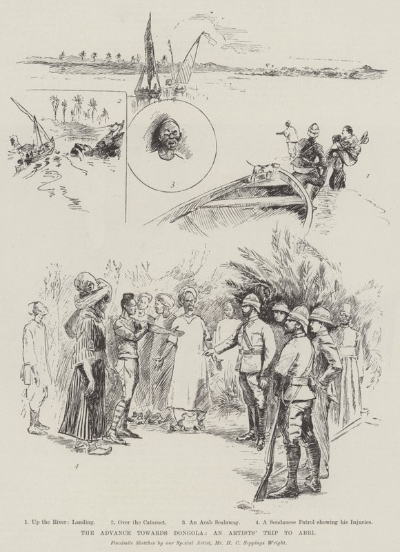 Fremrykningen mod Dongola, en kunstnerrejse til Abri af Henry Charles Seppings Wright