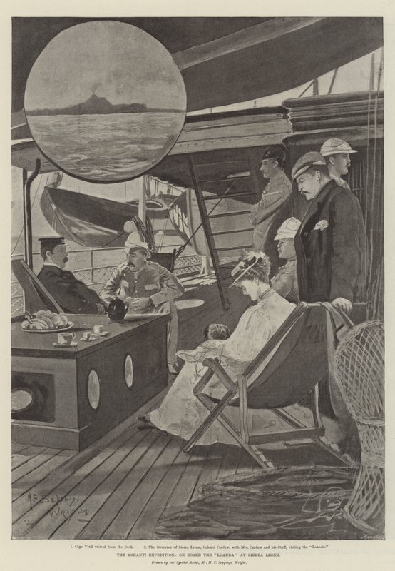 Ashanti-ekspeditionen om bord på Loanda i Sierra Leone af Henry Charles Seppings Wright