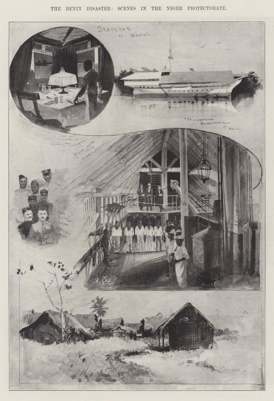 Benin-katastrofen, scener i Niger-protektoratet af Henry Charles Seppings Wright