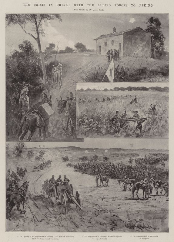 Krisen i Kina med de allierede styrker til Peking af Henry Charles Seppings Wright