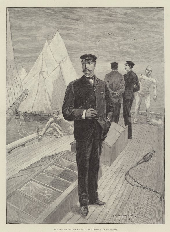 Kejser William om bord på den kejserlige yacht Meteor af Henry Charles Seppings Wright