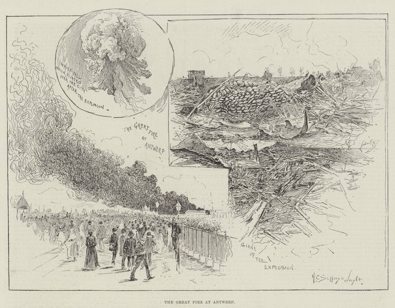 Den store brand i Antwerpen af Henry Charles Seppings Wright
