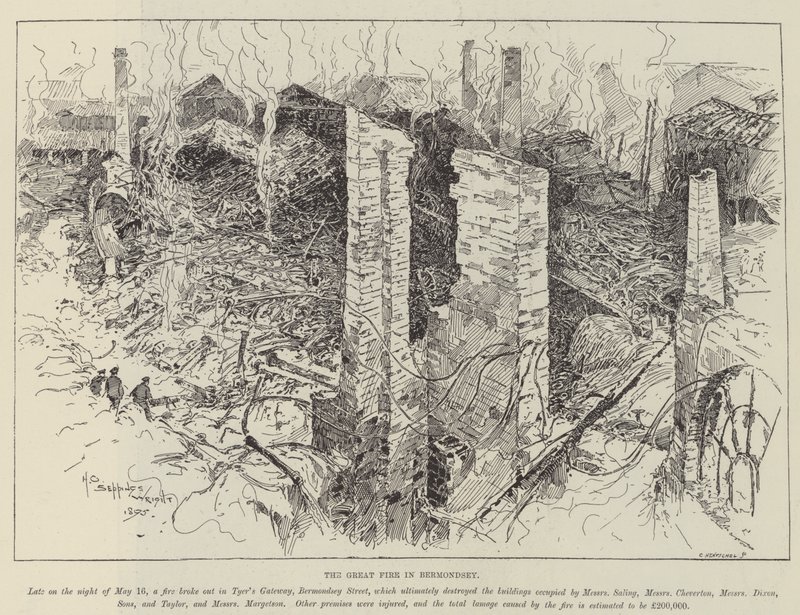 Den store brand i Bermondsey af Henry Charles Seppings Wright