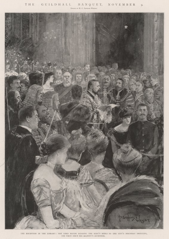 The Guildhall Banket, 9. november af Henry Charles Seppings Wright