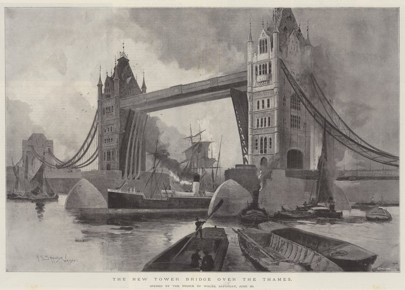 The New Tower Bridge over Themsen, åbnet af Prince of Wales, lørdag den 30. juni af Henry Charles Seppings Wright