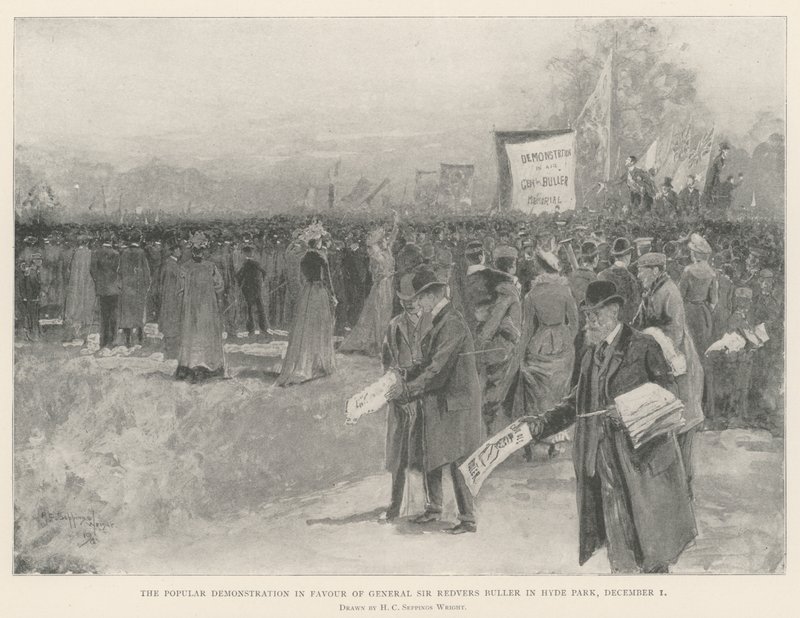 Den populære demonstration til fordel for general Sir Redvers Buller i Hyde Park, 1. december af Henry Charles Seppings Wright