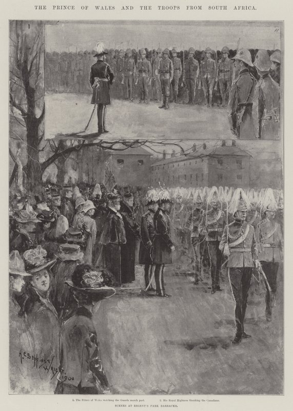 Prinsen af Wales og tropperne fra Sydafrika af Henry Charles Seppings Wright