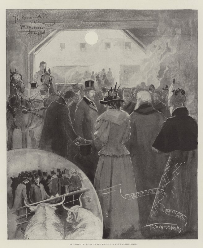Prinsen af Wales ved Smithfield Club Cattle Show af Henry Charles Seppings Wright
