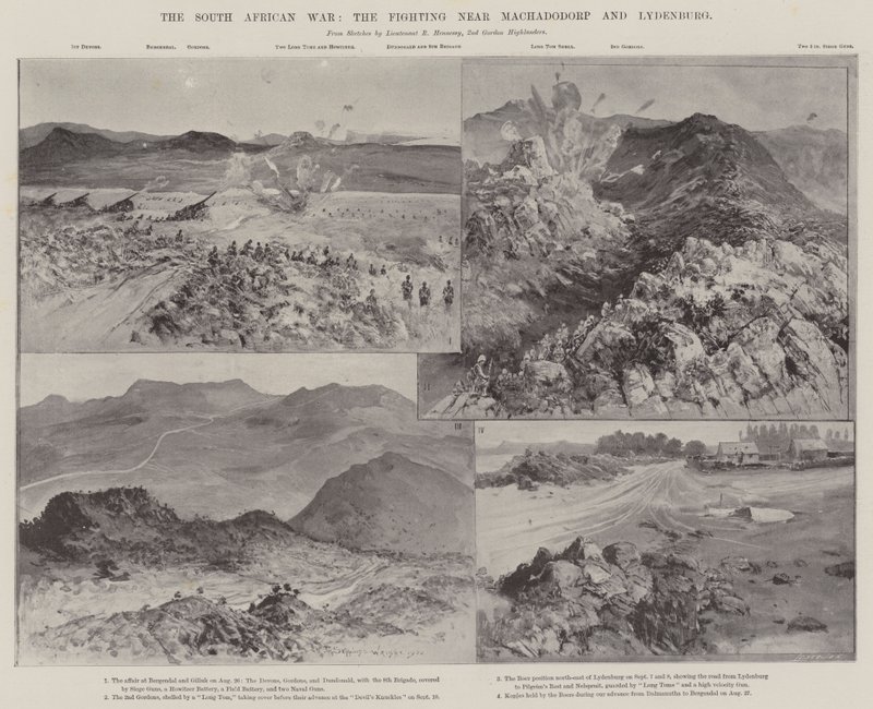 Den sydafrikanske krig, kampene nær Machadodorp og Lydenburg af Henry Charles Seppings Wright