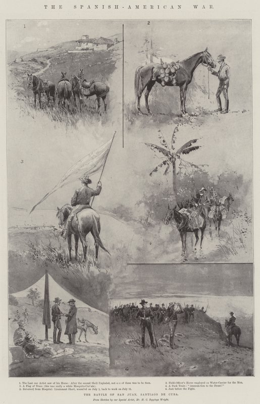Den spansk-amerikanske krig, slaget ved San Juan, Santiago de Cuba af Henry Charles Seppings Wright