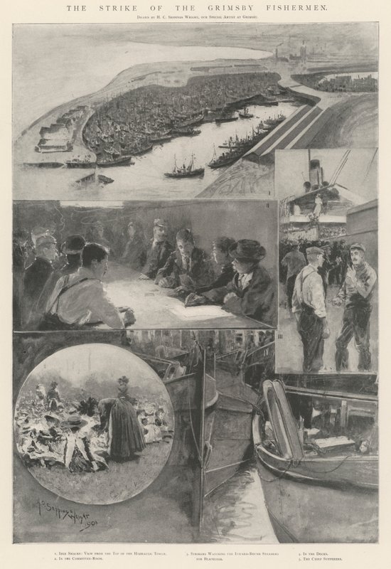 Grimsby-fiskernes strejke af Henry Charles Seppings Wright