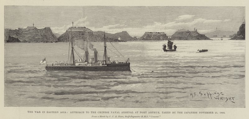Krigen i Østasien, tilgang til det kinesiske flådearsenal ved Port Arthur, taget af japanerne 21. november 1894 af Henry Charles Seppings Wright