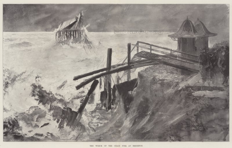 The Wreck of the Chain Pier i Brighton af Henry Charles Seppings Wright