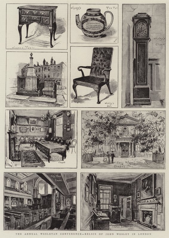 Den årlige Wesleyan-konference, relikvier af John Wesley i London af Henry Edward Tidmarsh