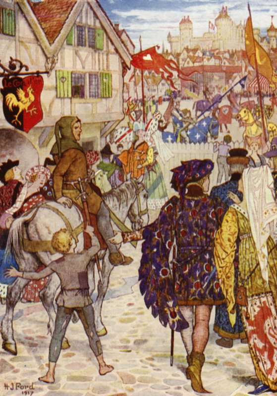 Bertrand kører ind i Rennes til turneringen af Henry Justice Ford