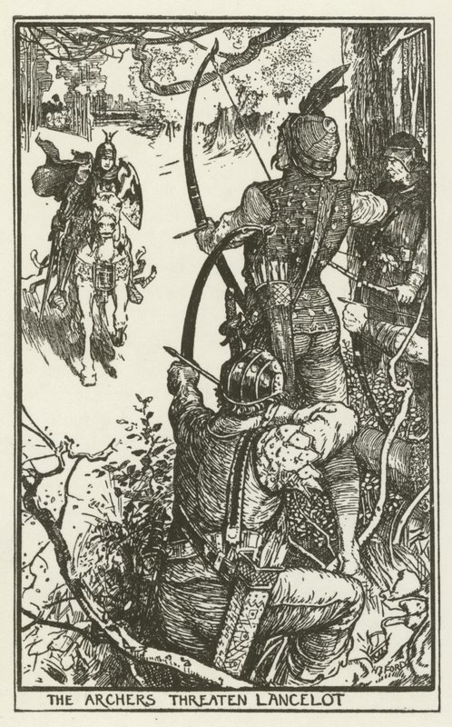 Bueskytterne truer Lancelot af Henry Justice Ford