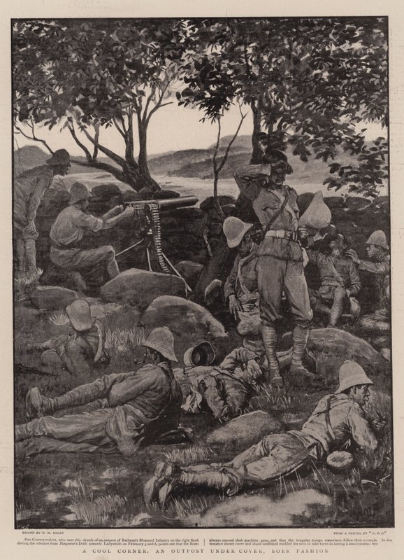 Et køligt hjørne, en forpost under dække, Boer Fashion af Henry Marriott Paget