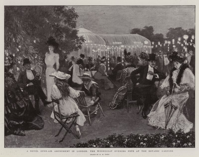 En ny friluftsforlystelse i London, onsdagsfesten i den botaniske have af Henry Marriott Paget