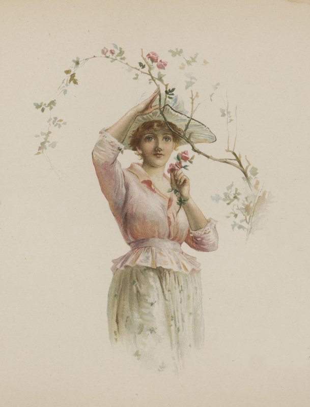En rød, rød rose (chromolitho) af Henry Marriott Paget
