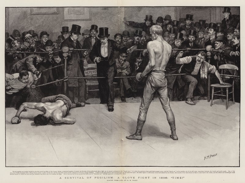 En overlevelse af pugilisme, en handskekamp i 1896, Tid! af Henry Marriott Paget