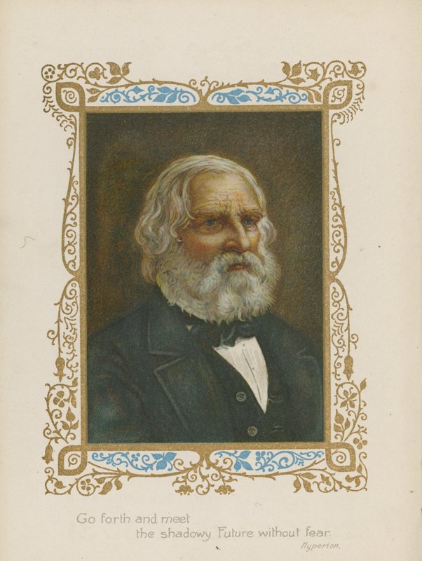 Gå ud og mød den skyggefulde fremtid uden frygt (chromolitho) af Henry Marriott Paget