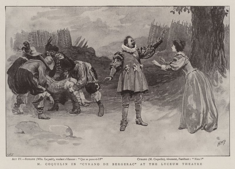 M Coquelin i Cyrano de Bergerac på Lyceum Theatre af Henry Marriott Paget
