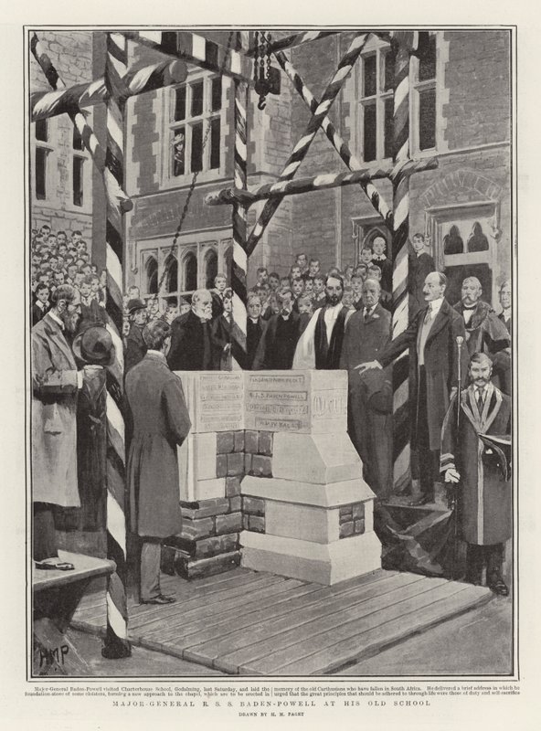 Generalmajor R S S Baden-Powell på hans gamle skole af Henry Marriott Paget