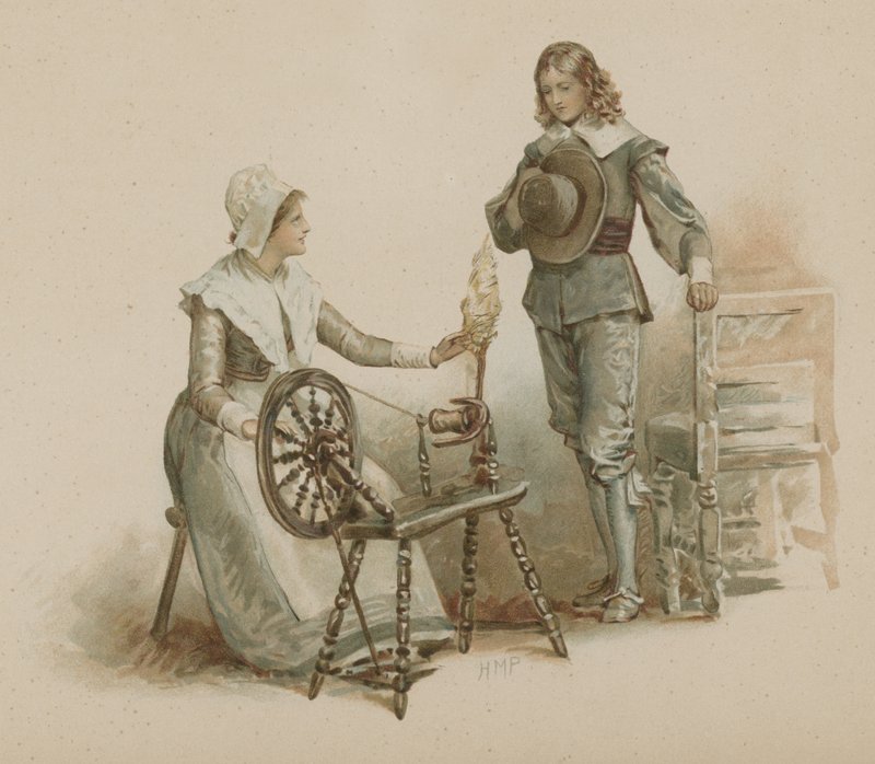 Miles Standish (chromolitho) af Henry Marriott Paget