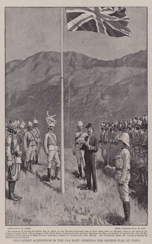 Vores seneste erhvervelse i Fjernøsten, der hejser det britiske flag ved Taipo af Henry Marriott Paget